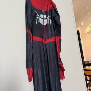 Mens Spider-Man Zentai Skinsuit Spandex Cosplay Costume Bodysuit XXXL Gray Red